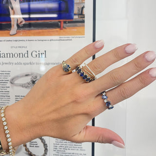 Sapphire Oval Bezel Band  Lindsey Leigh Jewelry.
