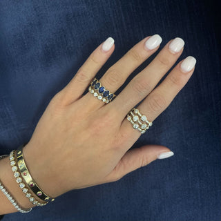Sapphire Oval Bezel Band  Lindsey Leigh Jewelry.
