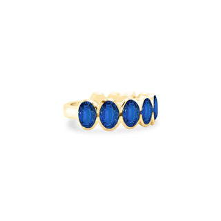 Sapphire Oval Bezel Band  Lindsey Leigh Jewelry.
