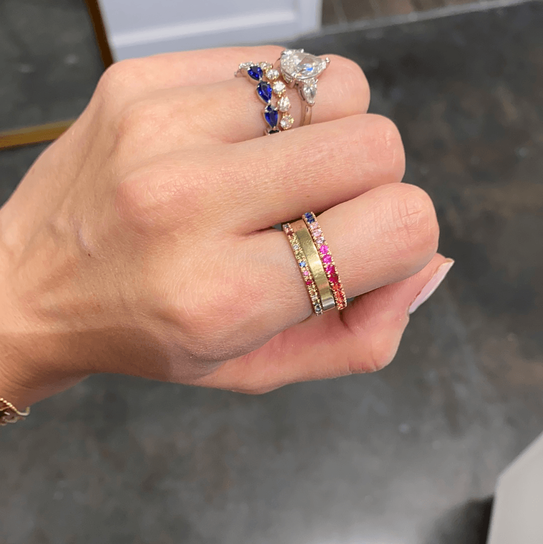 Sapphire Rainbow Ombré Ring - Lindsey Leigh Jewelry