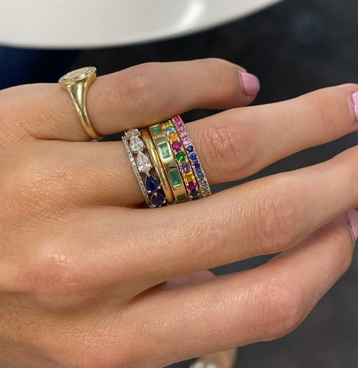 Sapphire Rainbow Ombré Ring - Lindsey Leigh Jewelry