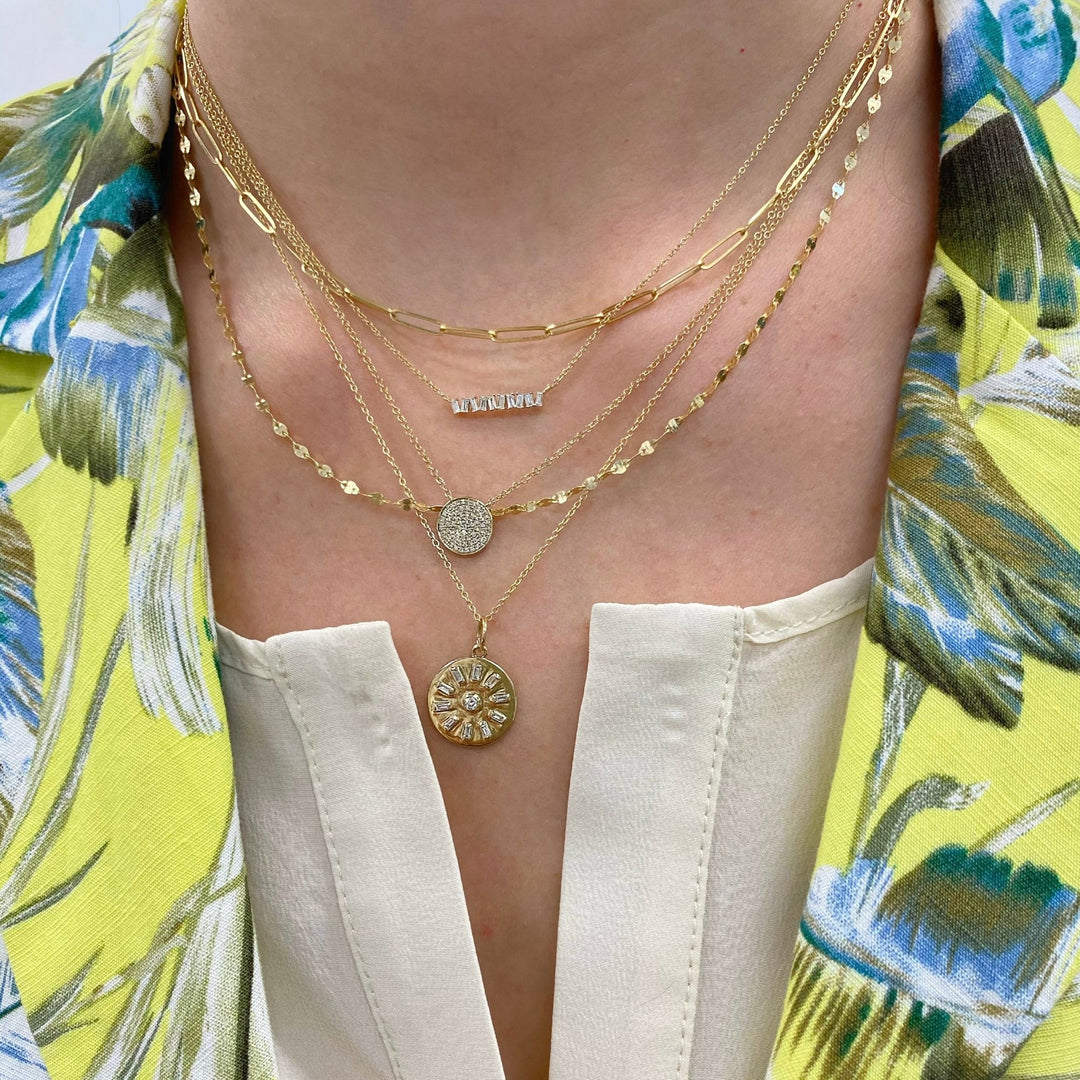Scattered Baguette Bar Necklace - Lindsey Leigh Jewelry