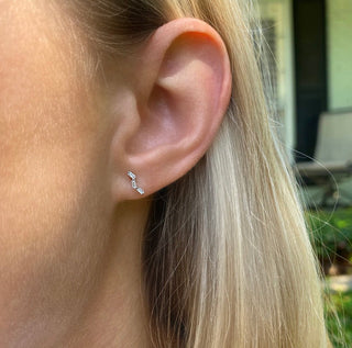 Scattered Baguette Stud  Lindsey Leigh Jewelry.

