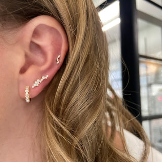 Scattered Baguette Stud  Lindsey Leigh Jewelry.
