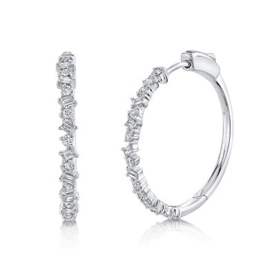 Scattered Diamond Hoops Lindsey Leigh Jewelry