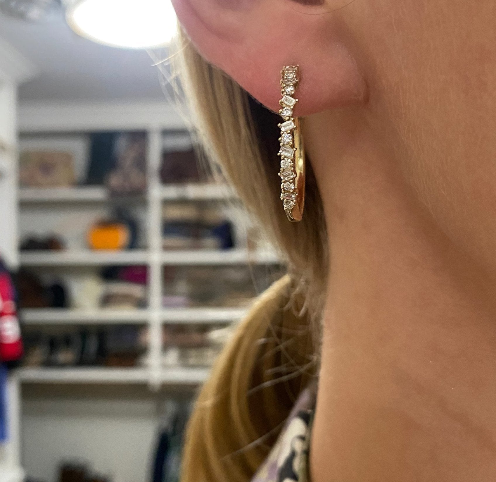 Gold hoops deals with diamonds