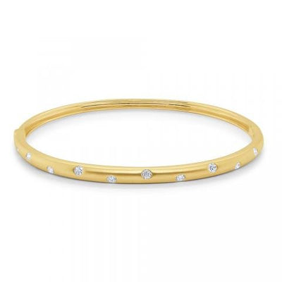 Scattered Diamond Inlay Bangle - Lindsey Leigh Jewelry