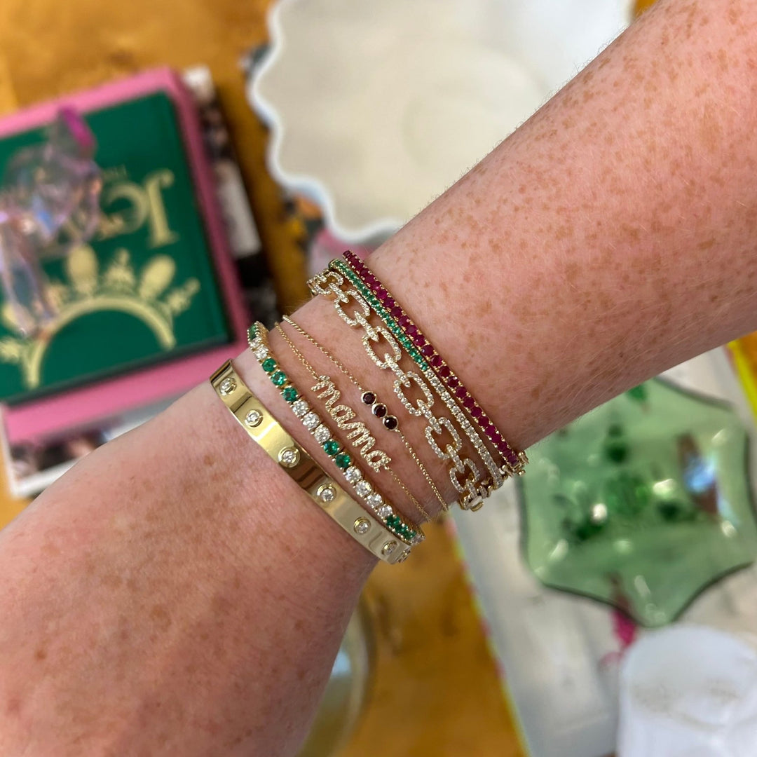 Scattered Gemstone & Diamond Tennis Bracelet – Lindsey Leigh Jewelry