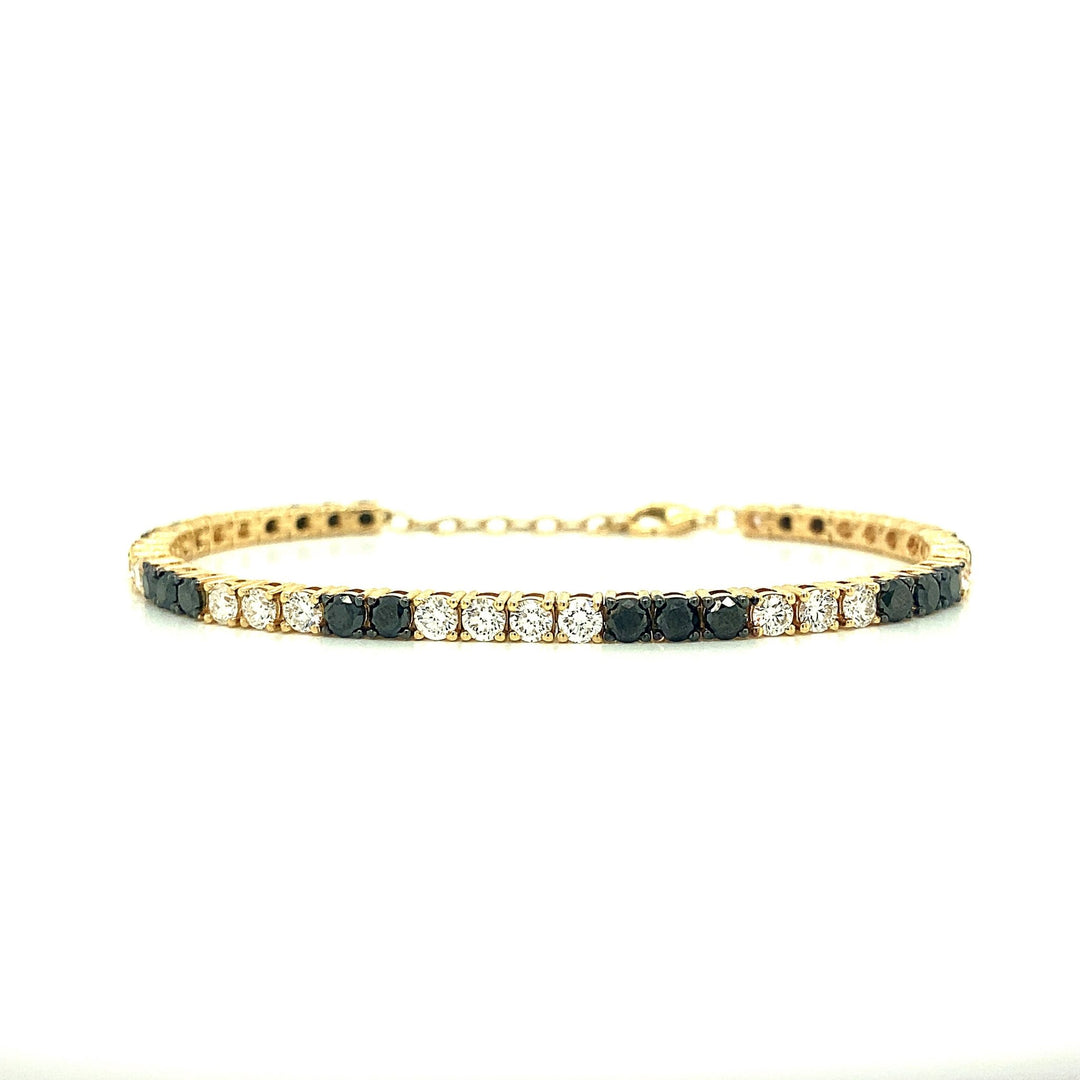 Scattered Gemstone & Diamond Tennis Bracelet - Lindsey Leigh Jewelry