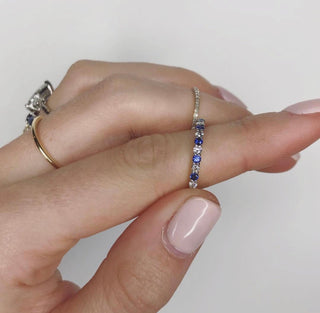 Shared Prong Band  Lindsey Leigh Jewelry.

