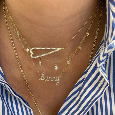 Sideways Open Heart Necklace - Lindsey Leigh Jewelry