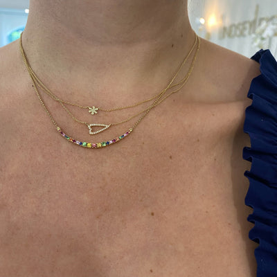 Sideways Open Heart Necklace - Lindsey Leigh Jewelry
