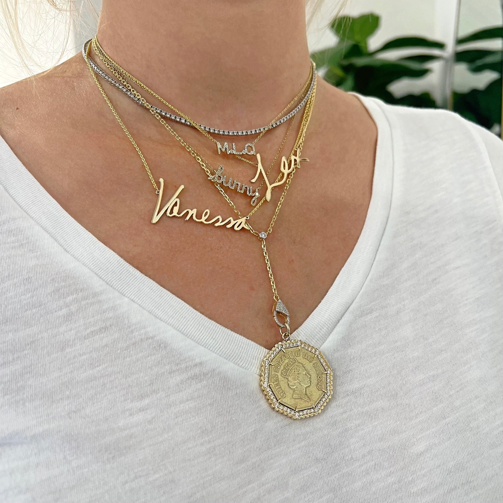 14k gold online signature necklace