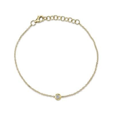 Single Diamond Bezel Bracelet - Lindsey Leigh Jewelry