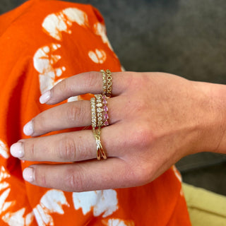 Single Diamond Cross Over Ring  Lindsey Leigh Jewelry.
