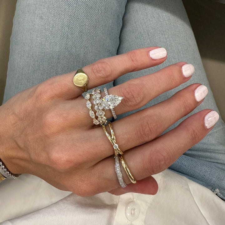 Single Diamond Cross Over Ring - Lindsey Leigh Jewelry