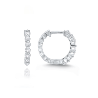Single Prong Small Diamond Hoop  Lindsey Leigh Jewelry.

