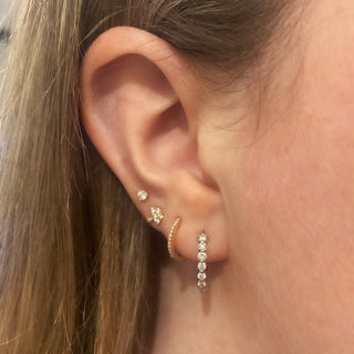 Single Prong Small Diamond Hoop  Lindsey Leigh Jewelry.
