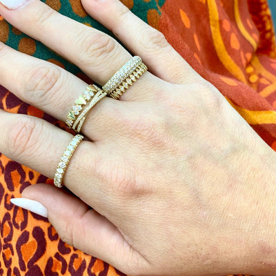 Skinny Diamond X Ring - Lindsey Leigh Jewelry