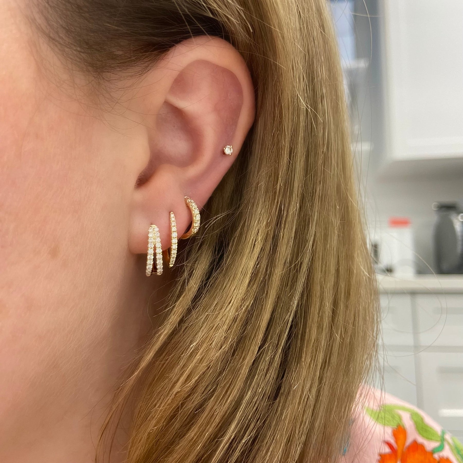 Small diamond cuff earrings Clearance