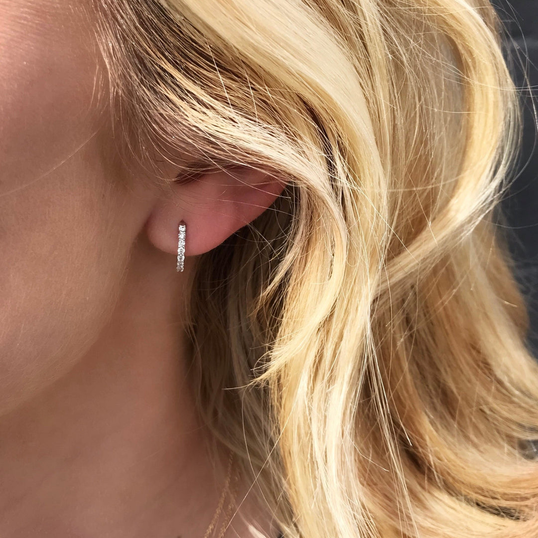Small Diamond Hoops – Lindsey Leigh Jewelry