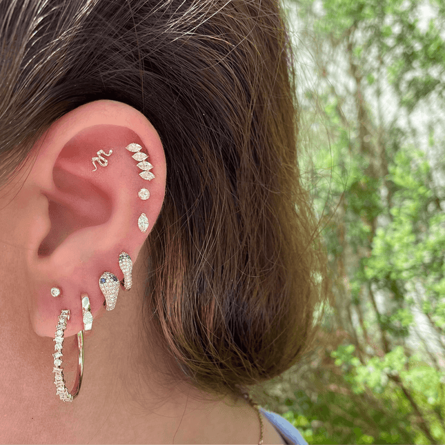 Small Pave Snake Huggie  Lindsey Leigh Jewelry.