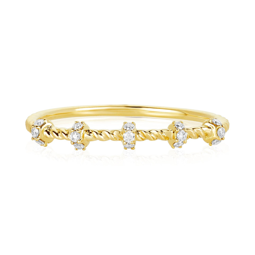 Station Diamond Rope Ring - Lindsey Leigh Jewelry
