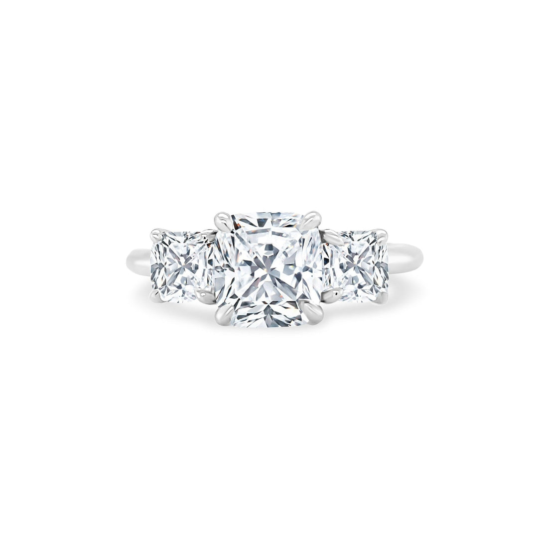 Three Stone Cushion Diamond Ring - Lindsey Leigh Jewelry