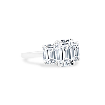 Three Stone Emerald Ring - Lindsey Leigh Jewelry