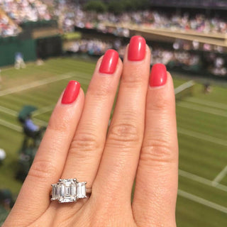 Triple Emerald Cut  Lindsey Leigh Jewelry.
