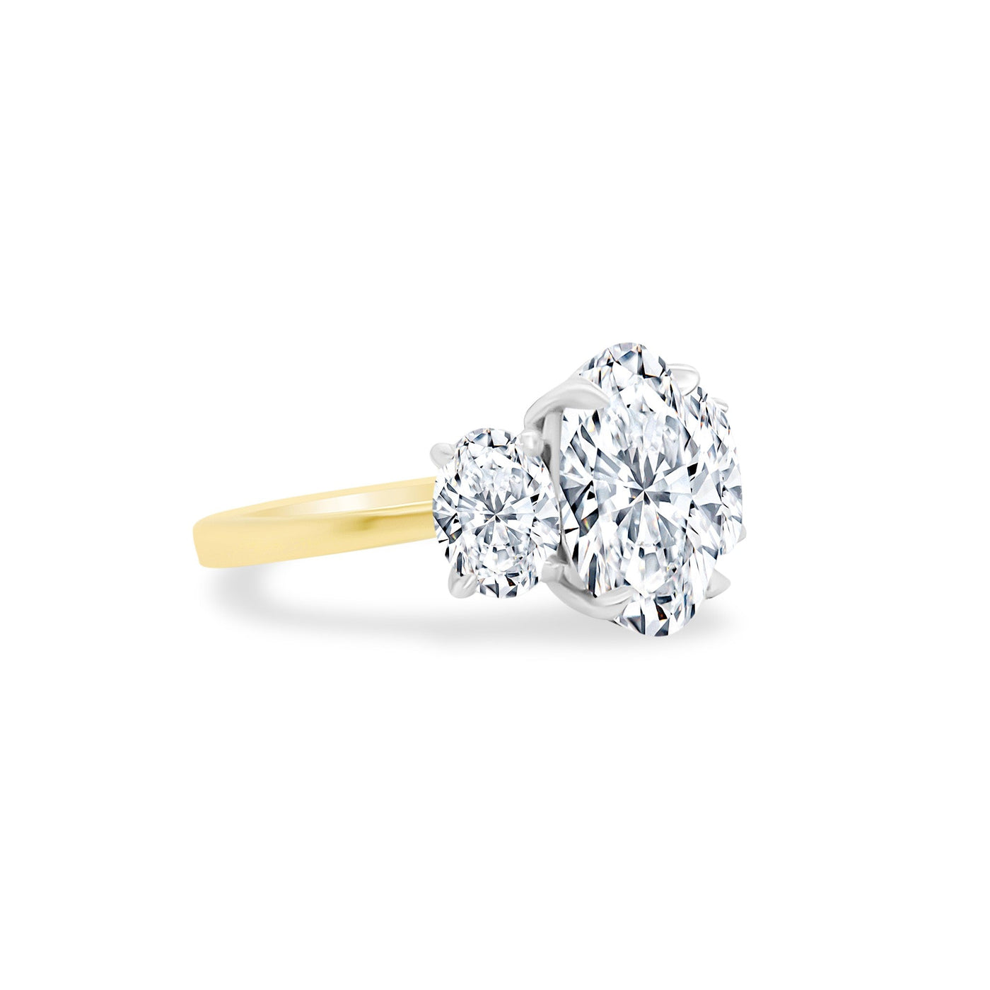 Three Stone Oval Diamond Ring - Lindsey Leigh Jewelry
