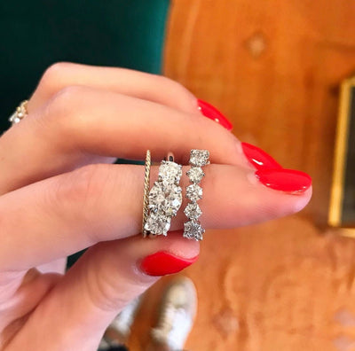 Three Stone Round Ring - Lindsey Leigh Jewelry