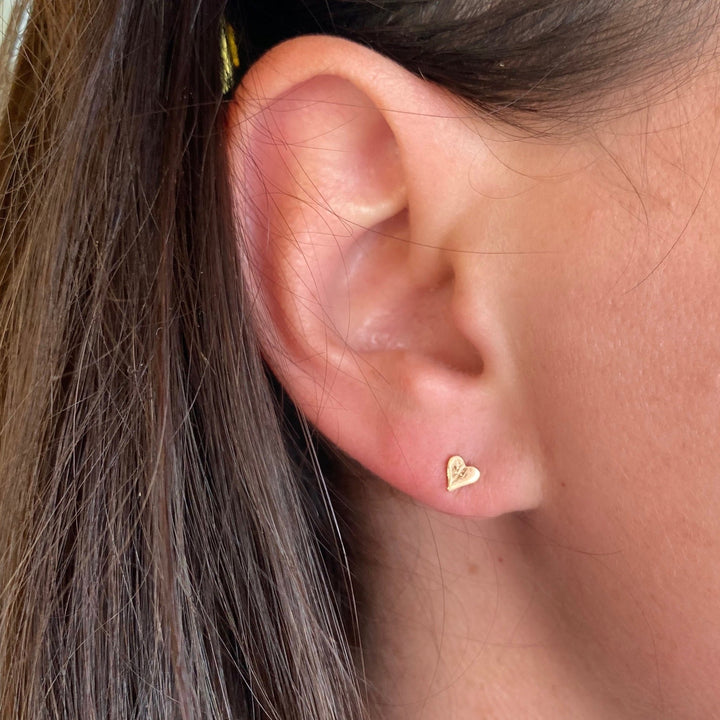 Tiny Gold Heart Stud - Lindsey Leigh Jewelry