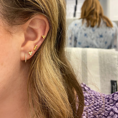 Triple Bead Bar Stud - Lindsey Leigh Jewelry