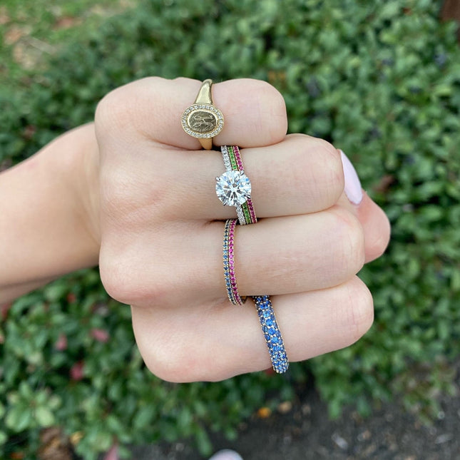 Tsavorite Eternity Band  Lindsey Leigh Jewelry.