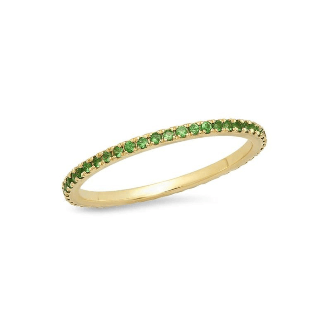Tsavorite Eternity Band - Lindsey Leigh Jewelry