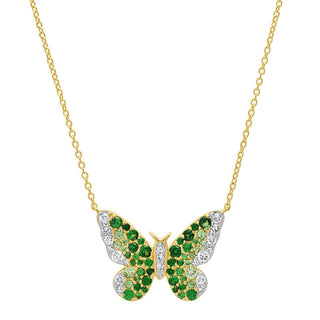 Tsavorite Ombre Butterfly Necklace   Lindsey Leigh Jewelry
