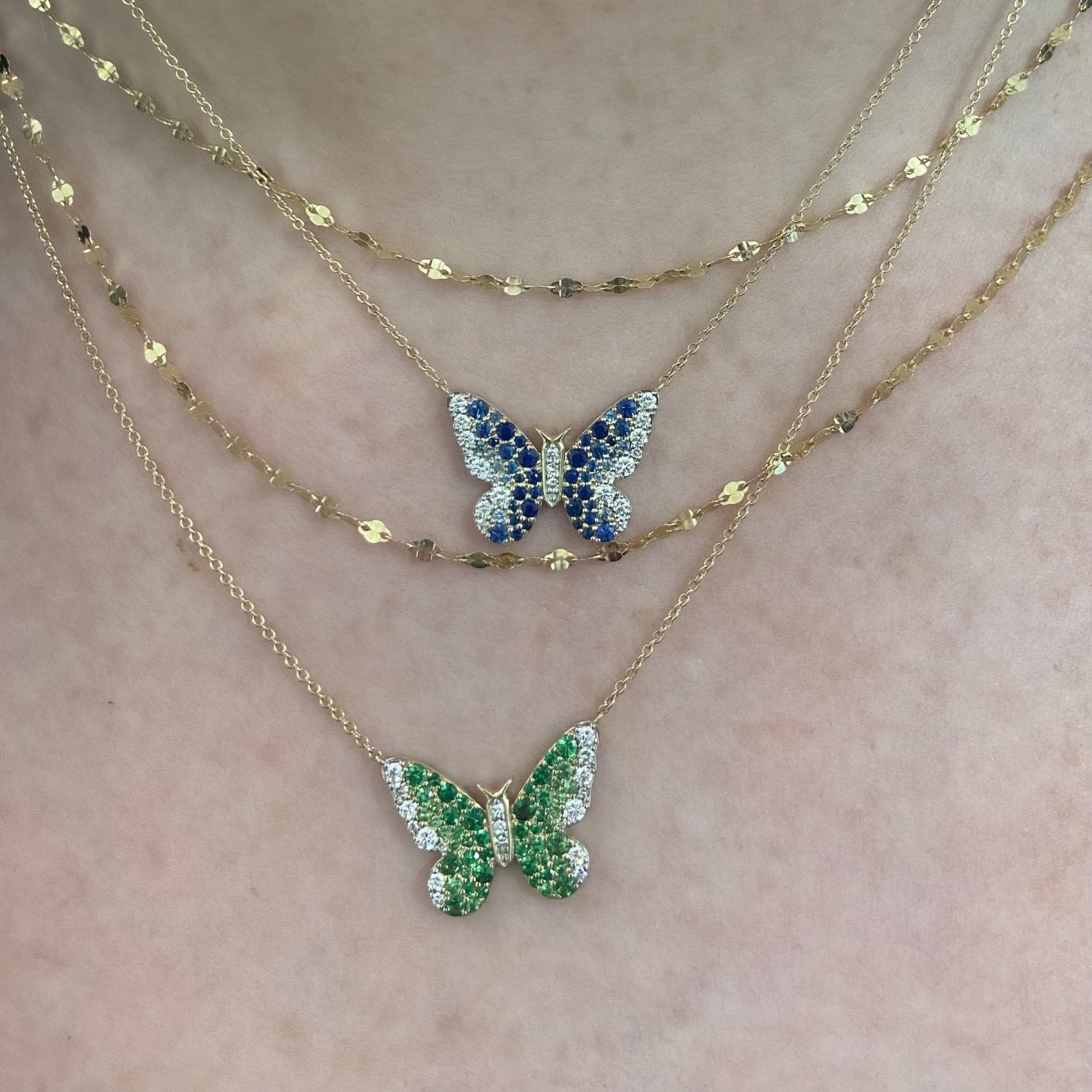 Crystal Butterfly Necklace - Emerald Green *14k Gold-plated – Gabi The Label