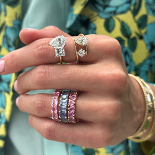 Mixed Shape on Split Shank Wrap Band  Lindsey Leigh Jewelry.
