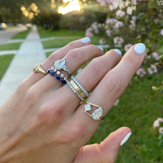 Mixed Shape on Split Shank Wrap Band  Lindsey Leigh Jewelry.
