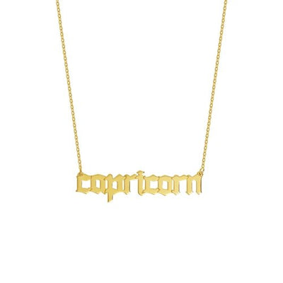 Zodiac Nameplate Necklace - Lindsey Leigh Jewelry